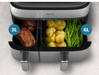 Frytkownica beztłuszczowa Airfryer Philips NA555/00 9l 2750W dwa kosze srebrny/szary