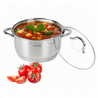 Garnek ze stali nierdzewnej 1,6l indukcja 16cm GAZ garnki pokrywką topfann rondelek do gotowania zup, sosów i mleka