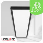 Panel sufitowy LED 120x30 plafon czarny natynkowy do biura Czarna ramka PRO lampa prostokątna, neutralna barwa światła