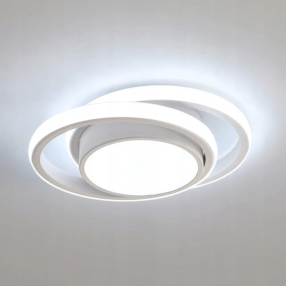 Lampa Sufitowa LED Plafon Okrągły Nowoczesny do Salonu 32W 6500K 2500lm biała oprawa, zimna barwa światła, sypialnia