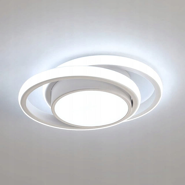 Lampa Sufitowa LED Plafon Okrągły Nowoczesny do Salonu 32W 6500K 2500lm biała oprawa, zimna barwa światła, sypialnia, kuchnia, szerokość 27 cm