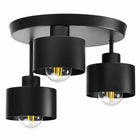 Lampa sufitowa wisząca żyrandol plafon okrągła 3X E27 LED czarna oprawa metalowa do salonu i jadalni, maks. 30 w na