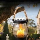 2PCS LAMPA OGRODOWA FLICKERING FLAME – ŁADOWANIE SŁONECZNE I PRZEZ USB lampion dekoracyjny z efektem płomienia, ozdoba