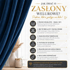 Zasłona gotowa welurowa 140x240 zasłonki do salonu sztory velvet granatowe półzaciemniająca dekoracja okienna, gładki