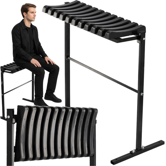 Ławka cmentarna składana przykręcana ze stopą stabilna 68cm siedzisko nagrobne, do odwiedzin na cmentarzu, udźwig 200 kg, rama z kątownika