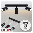 Lampa sufitowa LED kinkiet spot oprawa listwa 3x GU10 tuba czarna srebrna oświetlenie punktowe aluminiowe do salonu