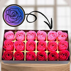 Sztuczne róże Flower Box mydlane Kwiaty 18szt Prezent Dekoracyjne Różowe ozdoba do domu, bukiet na walentynki, upominek
