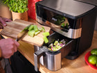 Frytkownica beztłuszczowa Tefal Grill EY905D 8.3l dwukomorowa Air Fryer srebrny/szary