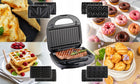 Opiekacz wielofunkcyjny ST250 Eldom 5 w 1 Tosty Grill Gofry Orzeszki Donaty nominalna srebrny/szary