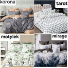 Pościel 160x200 dwustronna komplet bawełna wzory poszewki 70x80, satynowa tkanina, zamek błyskawiczny, do sypialni
