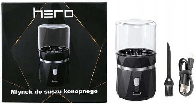 Hero Młynek elektryczny do suszu konopnego 1 sztuka czarny