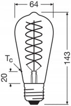 Żarówka ozdobna LED Edison Vintage 1906 Osram ściemnialna 8,8W E27, 2400 K, ciepłe światło, 806 lm, dekoracyjna do lamp
