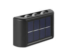 2X lampa solarna elewacyjna kinkiet halogen LED solarny na eleawację dekora czarne oświetlenie zewnętrzne 10 cm
