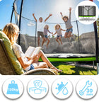Trampolina ogrodowa 312cm 10ft neosport model 2025 do skakania, okrągła z siatką zabezpieczającą, udźwig 150 kg, 54