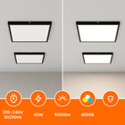 Panel LED Natynkowy Lampa Sufitowa 40W Plafon 4000K 5600lm 60x60 cm Czarny kwadratowa oprawa do biura i domu, neutralne