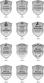 Tabliczka nagrobna nagrobkowa aluminiowa dibond UV metal 26x20 cm tablica cmentarna do oznaczenia grobu