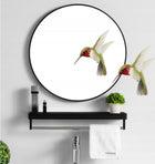 Lustro okrągłe w metalowej ramie 50 CM ścienne wiszące loft arventa style zwierciadło dekoracyjne do salonu przedpokoju