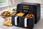 Frytkownica beztłuszczowa dwukomorowa byrgen AIR fryer 9l 2400W suszenie czarny