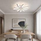 Lampa Sufitowa Plafon LED Żyrandol z Pilotem Loft Biały Nowoczesny 48W oprawa wisząca 5-punktowa aluminiowa 70 cm