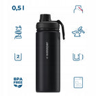 Butelka termiczna termos na herbatę Wessper B3 Thermosteel 500 ml ze słomką pojemnik na napoje czarny, do mycia w