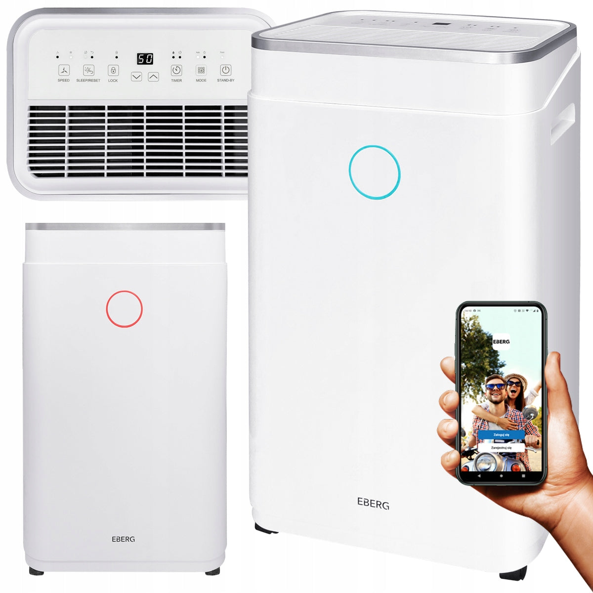 Osuszacz powietrza eberg azari pochłaniacz 20l/24h +WiFi +timer +higrostat 330 w