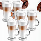 SZKLANKI DO LATTE KOMPLET 280ml DO KAWY ZESTAW 6szt SZKLANKA UCHEM PREZENT przezroczyste naczynia, można myć w zmywarce