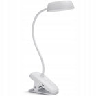 Lampka do Czytania LED NOCNA BIURKOWA BEZPRZEWODOWA USB z KLIPSEM PHILIPS żarówka E14 w komplecie, biała srebrna