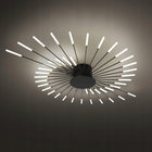 Lampa sufitowa LED żyrandol czarna wisząca do salonu nowoczesna 4500K 42W oprawa oświetleniowa metalowa 128 cm z