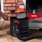 Odkurzacz do kominka popiołu przemysłowy bezworkowy separator gruzu filtr pieca i kotła, klasa H, 15 l, 800 w