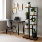Kwietnik Stojący Metalowy Drewno Loft Stojak Na Kwiaty Rośliny Półki 113cm organizer na doniczki do 6 sztuk