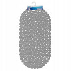 Mata łazienkowa antypoślizgowa 66x34 cm szara pod prysznic do wanny odporna dywanik kąpielowy owalny grubość 5 mm