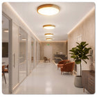 Lampa Sufitowa LED Veluma Plafon Premium Okrągły Drewniany 30W 3000K 3300lm oprawa do salonu sypialni, ciepła barwa