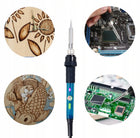 Lutownica pirograf zestaw hotair WEP 60W wypalarka drewna dcs3kit5 do elektroniki, oporowa, 480°C, 240V
