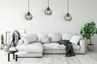 LAMPA SUFITOWA WISZĄCA ŻYRANDOL POJEDYNCZA SZKLANA KULA NOWOCZESNA LOFT oprawa do salonu i jadalni, czarna, gwint E27