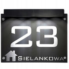 Tabliczka z numerem domu podświetlana solarna 40x30 montaż na kołki oznaczenie posesji, adresówka zewnętrzna, szyld