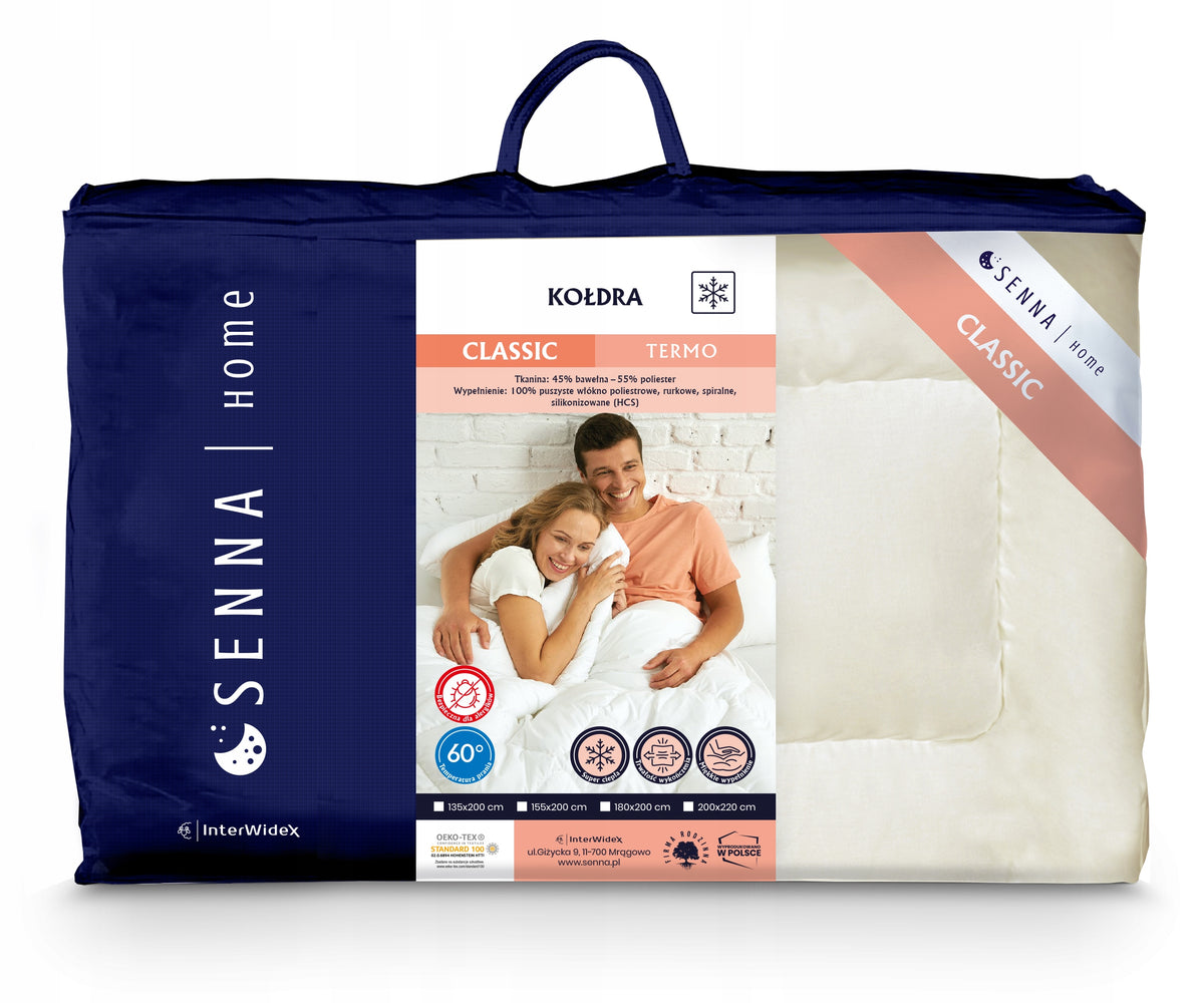 Kołdra Ciepła inter-widex termo 155x200 zimowa 160X200 senna antyalergiczna, do prania w pralce, włókna silikonowe