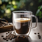 SZKLANKI TERMICZNE KUBKI DO KAWY LATTE HERBATY ZESTAW 2 szt. KAMILLE podwójna ścianka, szkło, pojemność 350 ml