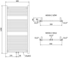Grzejnik łazienkowy elektryczny pionowy Mexen Mars 1200x600 wodny czarny 600 mm 1200 mm grzewcza