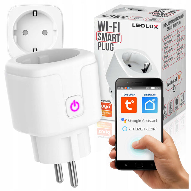 Inteligentne Gniazdko Programator Czasowy Watomierz wifi tuya smart włącznik do urządzeń, pomiar poboru energii elektrycznej