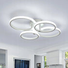 LAMPA SUFITOWA LED WISZĄCA BIAŁY ŻYRANDOL RING NOWOCZESNA SALONU 48W 6500K oświetlenie do wnętrz, 4 punkty światła