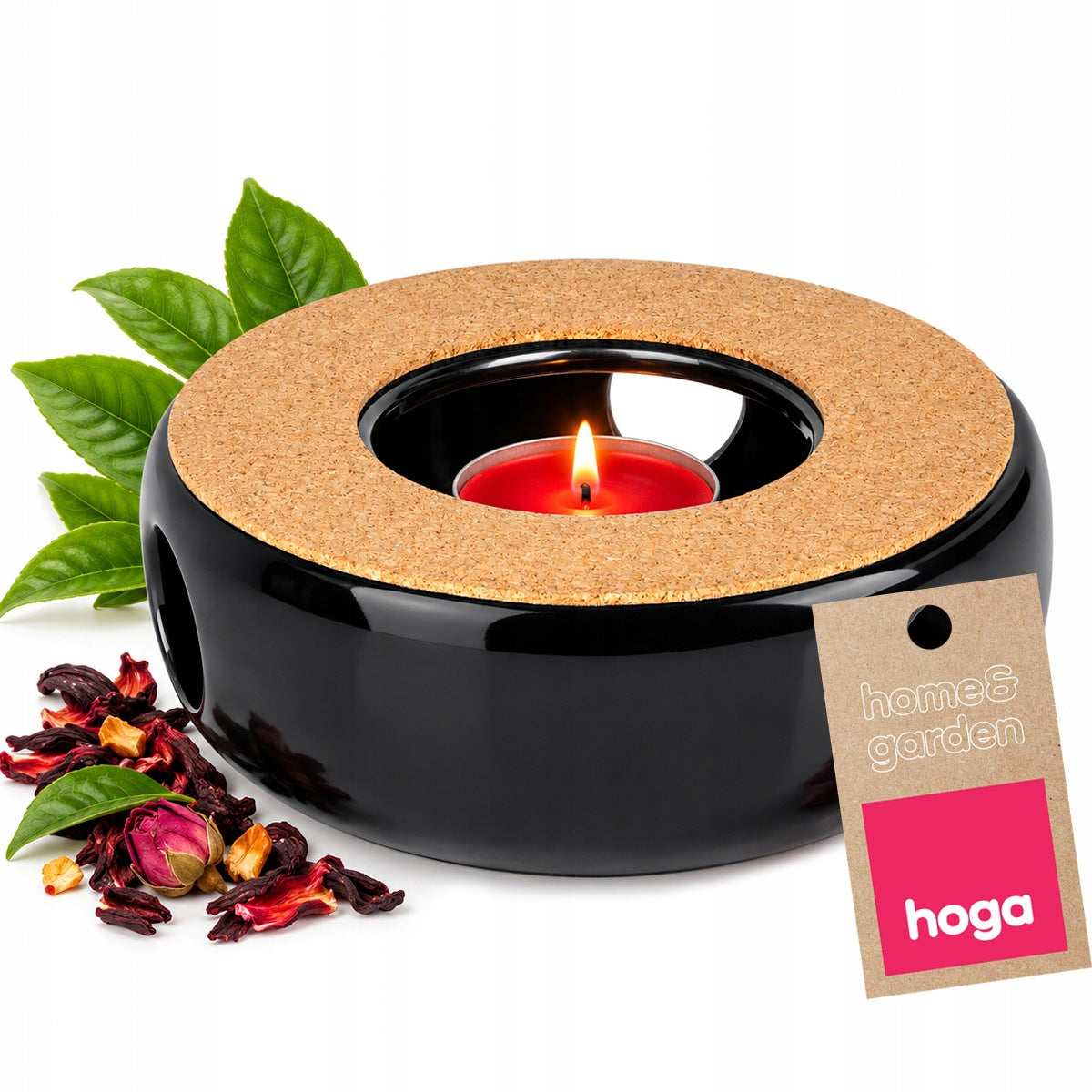 Ceramiczny podgrzewacz do dzbanka czajnika imbryka na świeczki tealight podstawka grzewcza do herbaty i kawy, utrzymuje