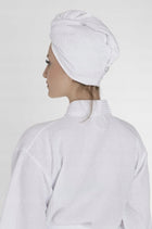 Tuva Home Turban na Włosy Ręcznik na Głowę 100% Bawełna Biały na Guzik Czepek do suszenia po kąpieli, chłonny 300-400