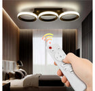 Lampa Sufitowa LED Plafon Żyrandol 54W Pilot Czarna ciepła neutralna zimna do salonu i sypialni, 3 punkty światła