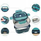 Elektryczny lunchbox pojemnik podgrzewacz obiadu do auta + torba termiczna na posiłki do pracy i szkoły 1,5 l metalowy