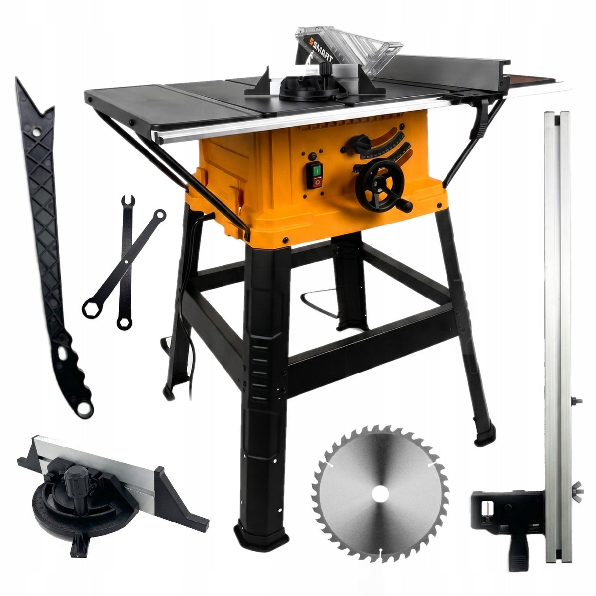 Piła stołowa krajzega pilarka tarczowa przecinarka 255mm soft start 5300RPM do drewna, 2000 w, 230 V, waga 22 kg