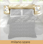 Pościel z kory 140x200 +1szt.70x80 gold milano szare zestaw tekstyliów sypialnianych, kwiatowy wzór, zapięcie na zamek