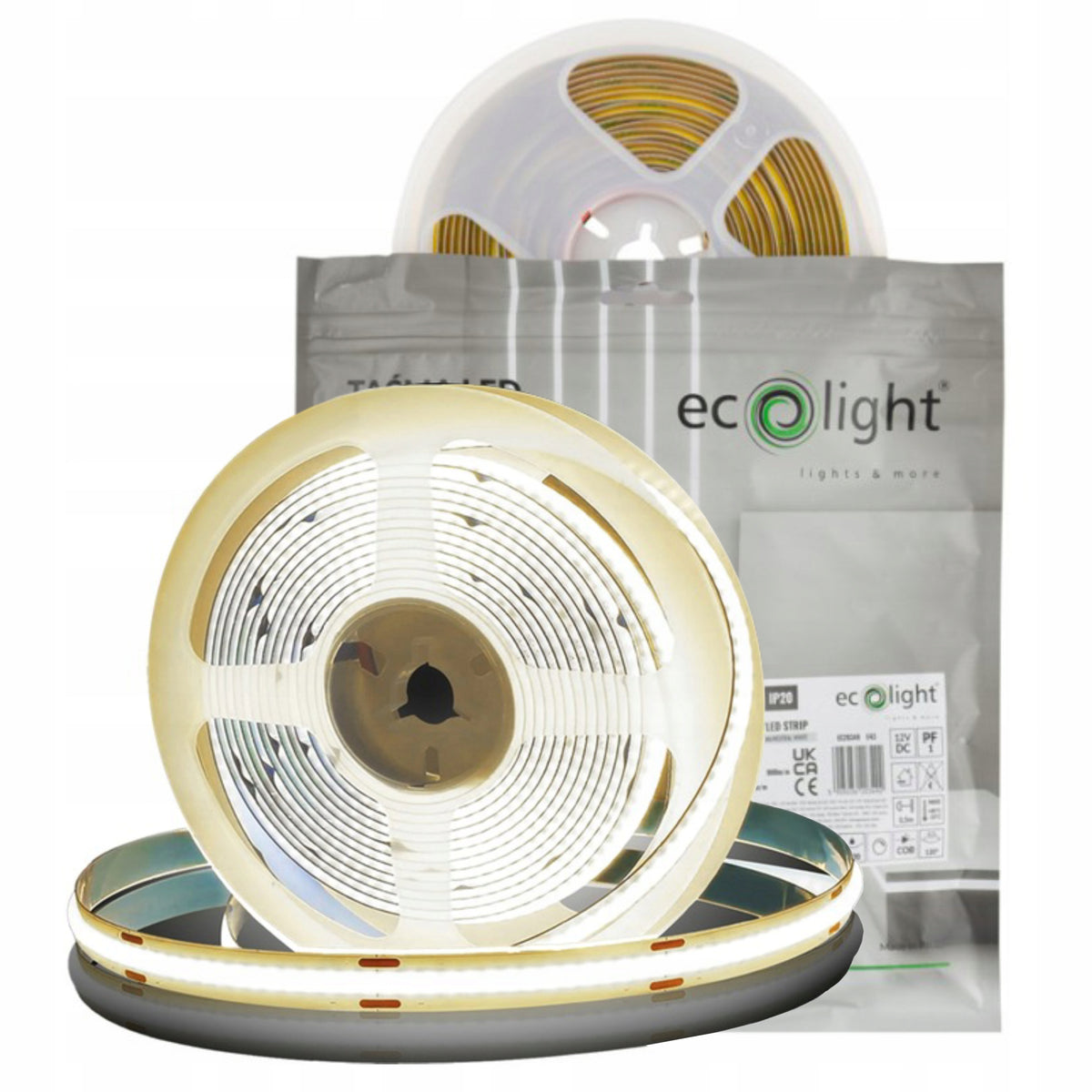 Taśma LED COB 320 10W/m 4000K 900lm/m 12V IP20 5m do podświetlania mebli, półek i blatów, światło neutralne