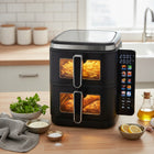 Frytkownica beztłuszczowa dwukomorowa 11L2800W airdweller AIR fryer czarna czarny