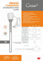 Grzałka do bojlera Galmet Kospel Biawar 3kW 6/4'' Z TERMOSTATEM 3000W 64 458 mm 38 mm grzewcza 230 V
