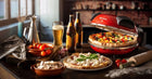 Piec do pizzy ariete 909 kamień 400°C + NÓŻ do pizzy + ebook 0 l 1200 w czerwony